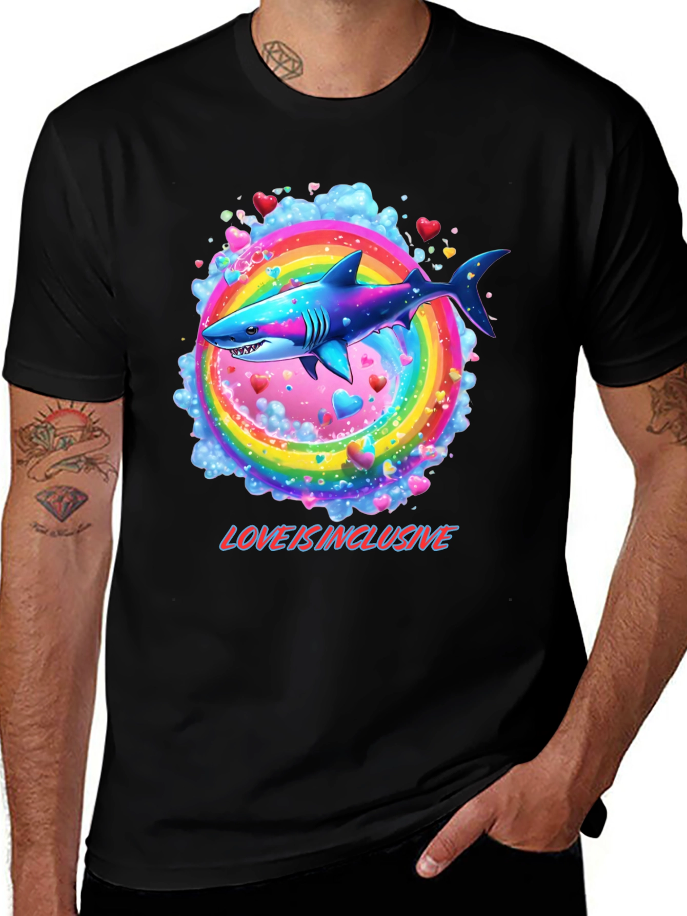Variant 11 of Love Is Inclusive Shark T-Shirt