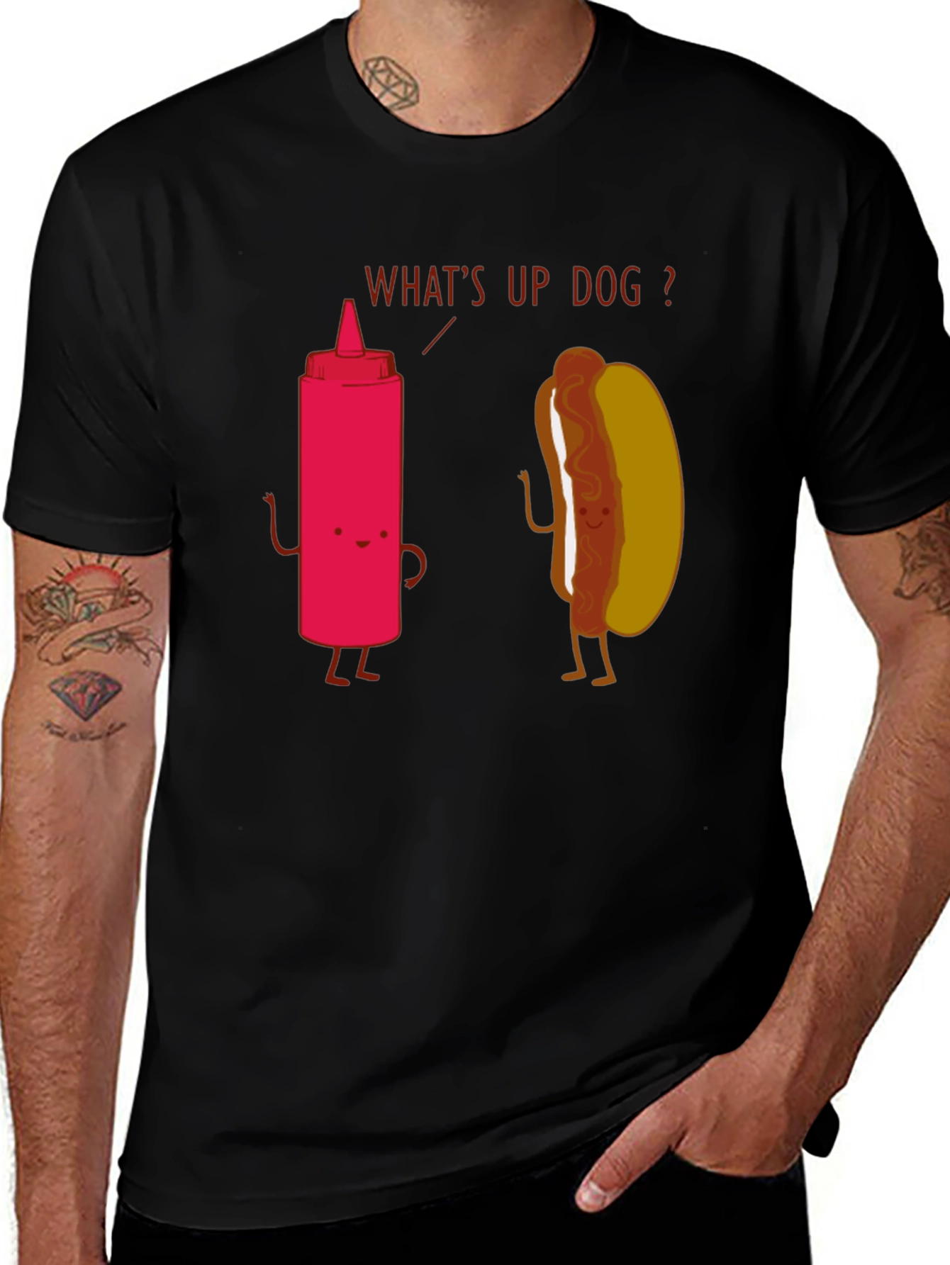 Variant 5 of Funny "What's Up Dog" Graphic Tee
