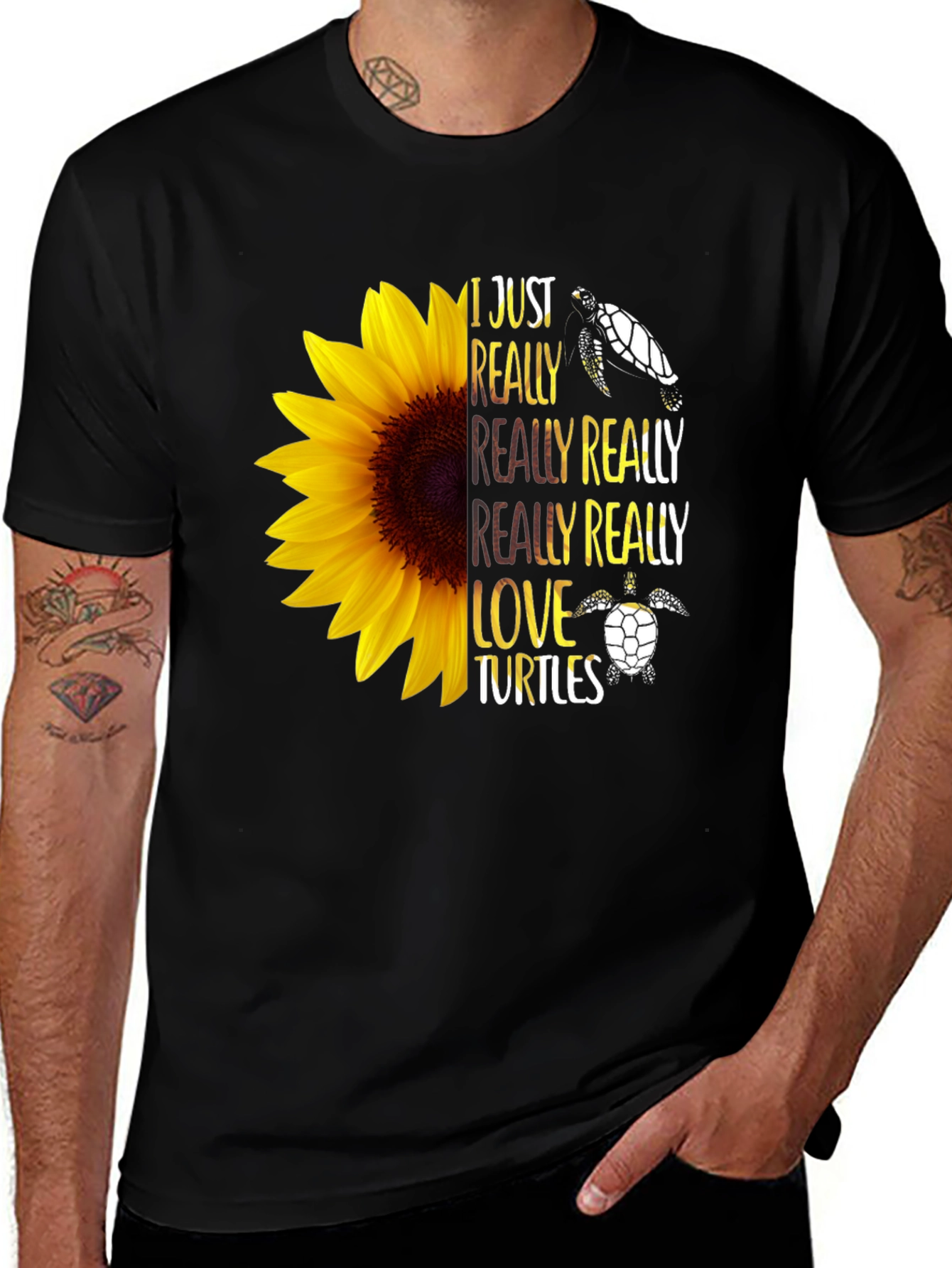 Variant 19 of Sunflower Turtle Lover Graphic Tee