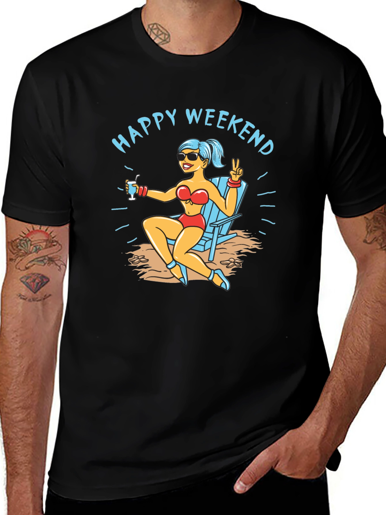 Variant 29 of Happy Weekend T-Shirt Beach Vacation Tee