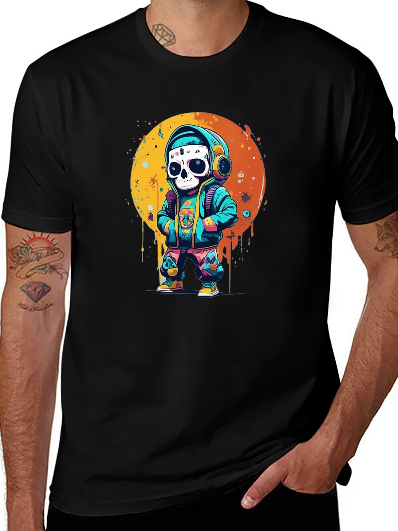 Variant 24 of Urban Skull Graphic Tee - Trendy Streetwear