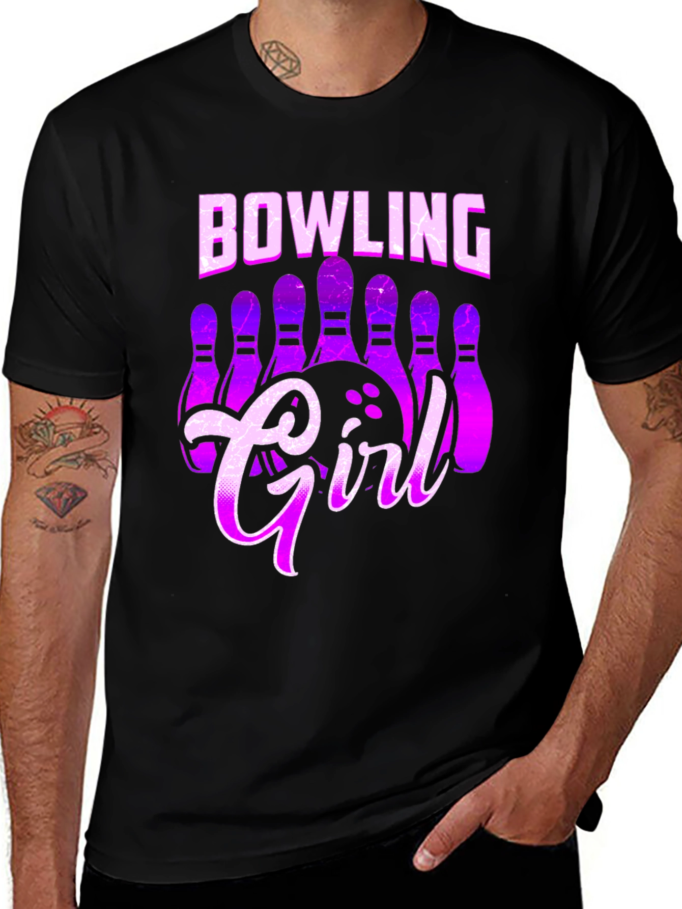 Variant 22 of Bowling Girl Graphic Tee - Perfect for Bowling Enthusiasts