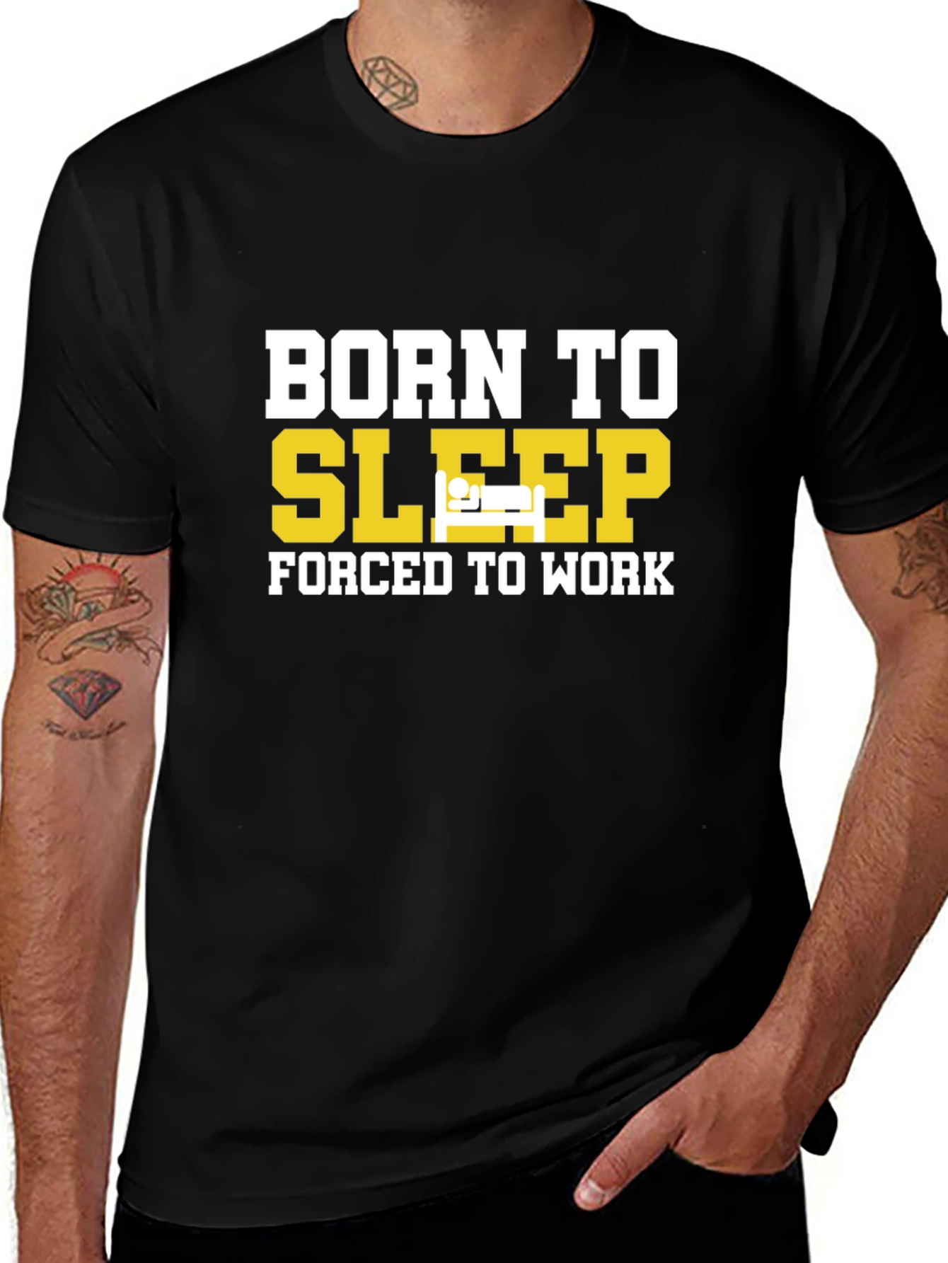 Variant 7 of Born To Sleep T-Shirt - Humorous Graphic Tee
