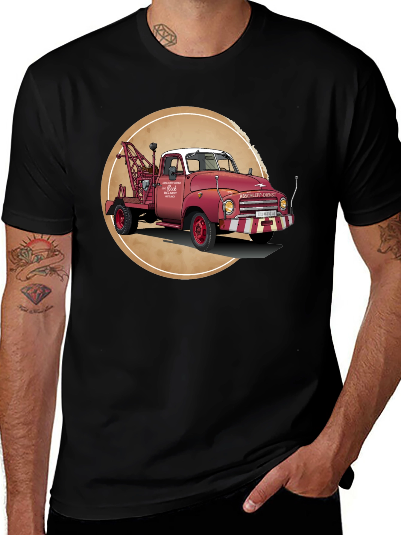 Variant 26 of Vintage Tow Truck Graphic Tee - Classic Style