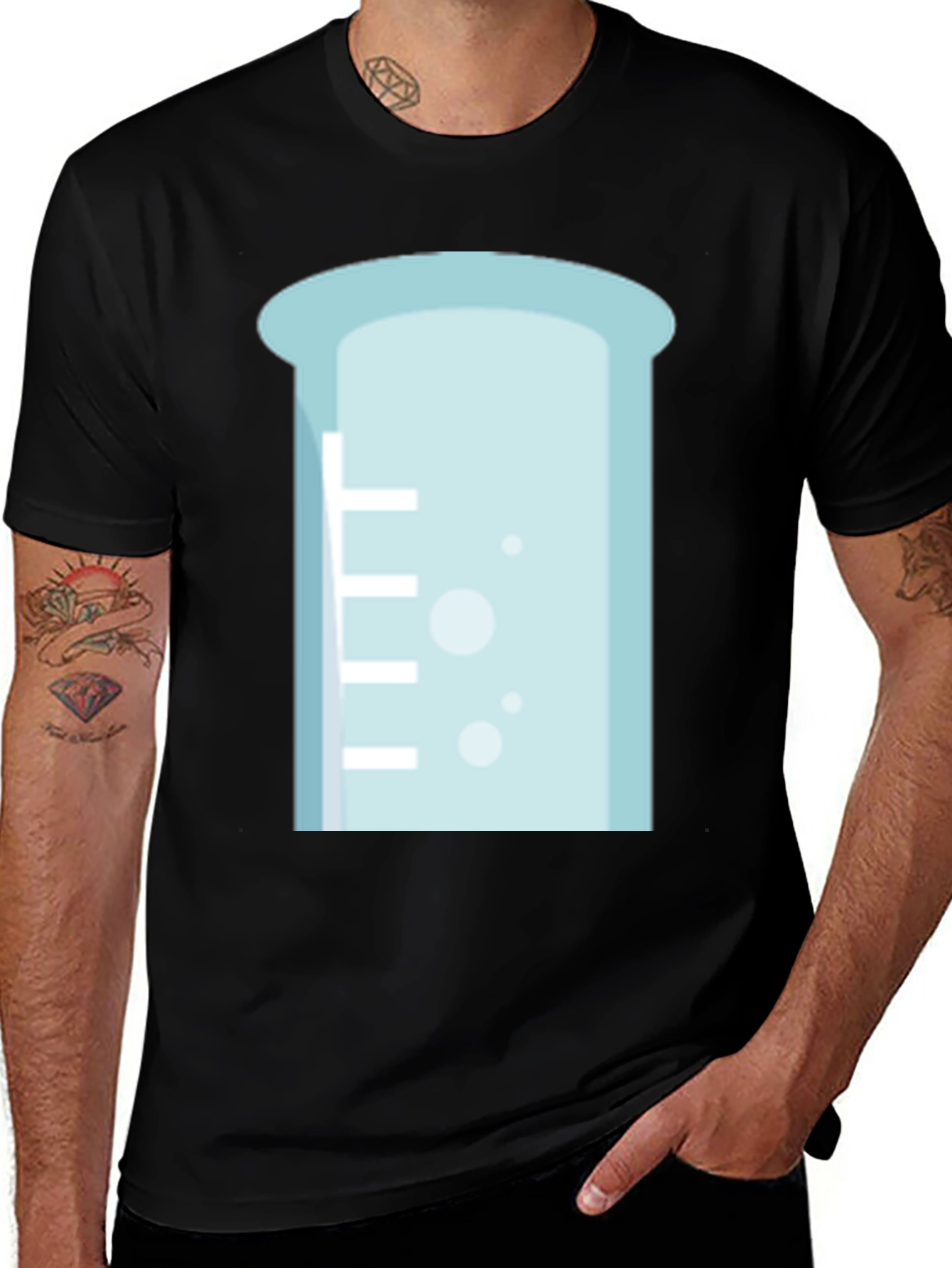 Science Beaker T-Shirt - Black Chemistry Tee
