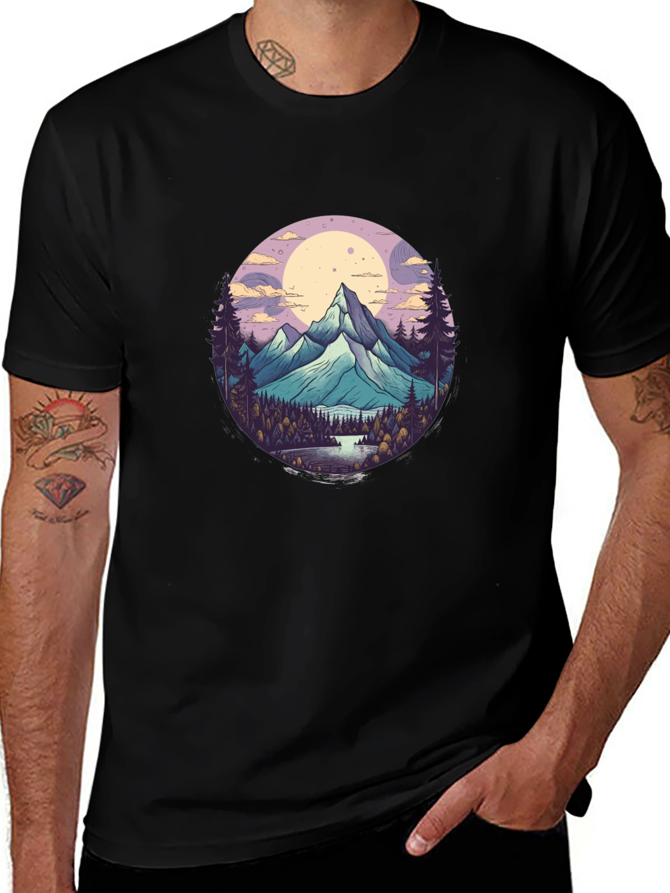 Variant 3 of Mountain Vista Graphic Tee - Black