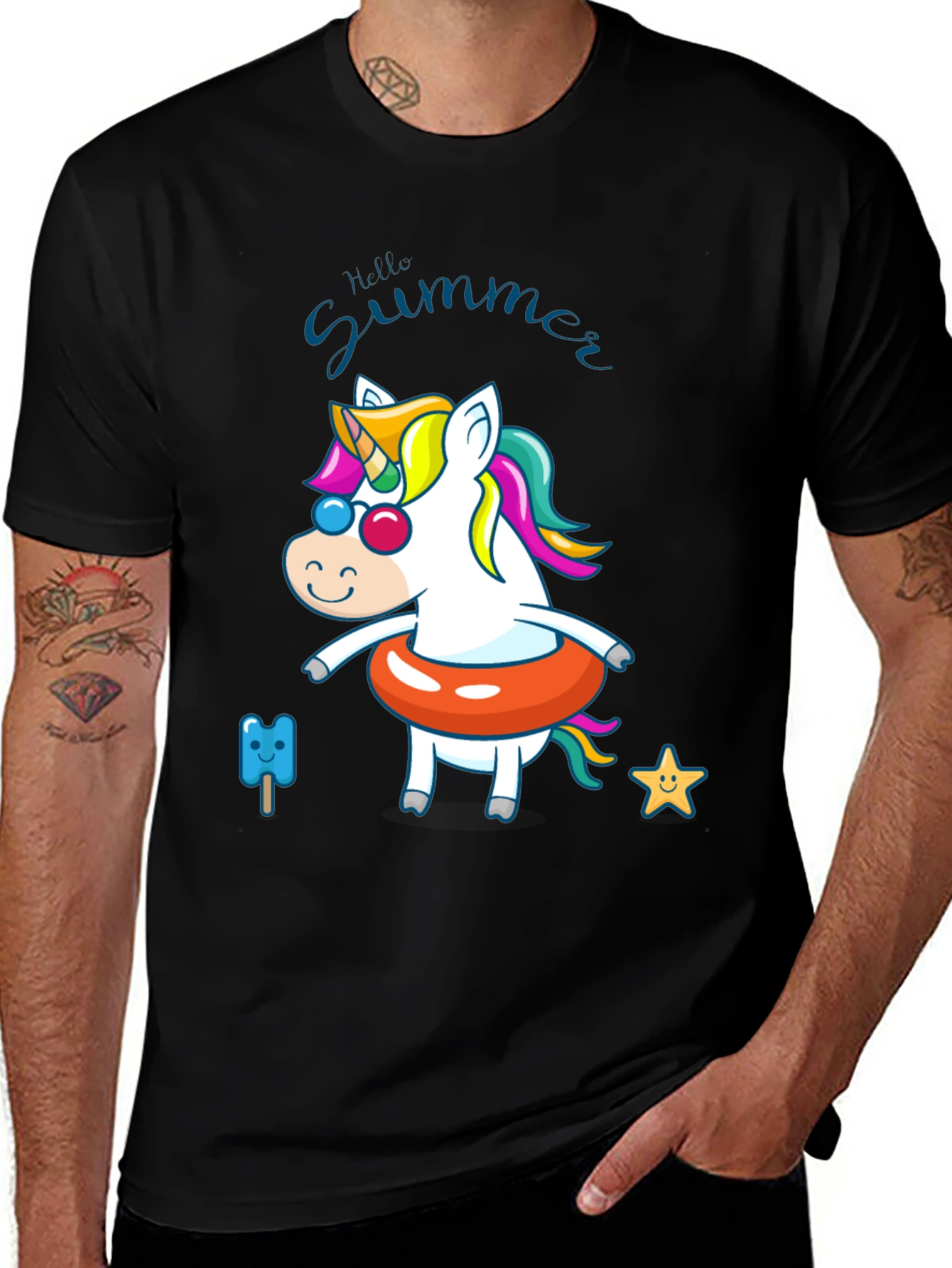 Variant 17 of Summer Unicorn T-Shirt - Fun & Festive!