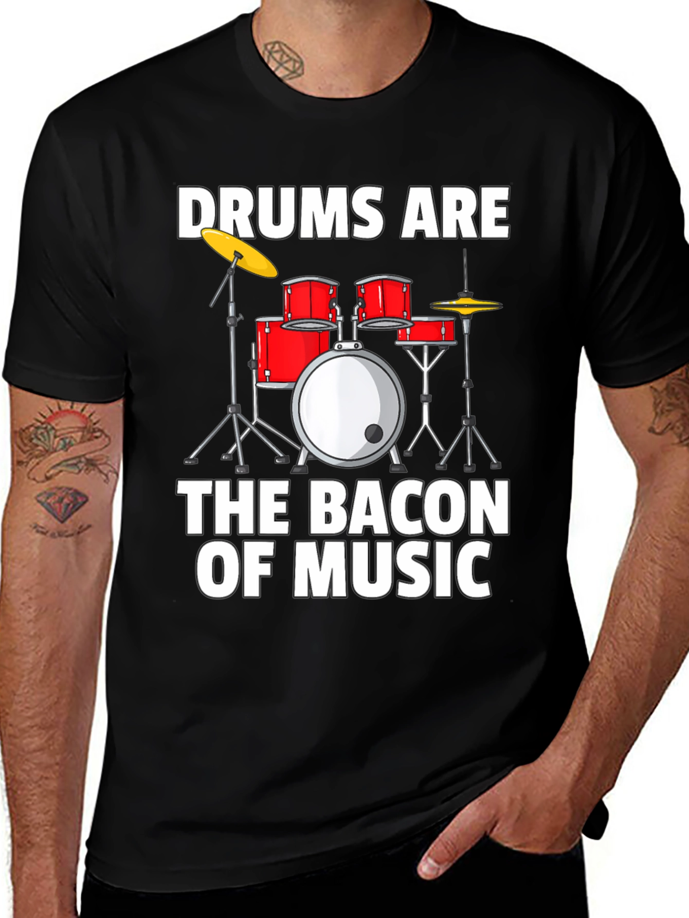 Variant 11 of Drums Are The Bacon of Music Graphic T-Shirt