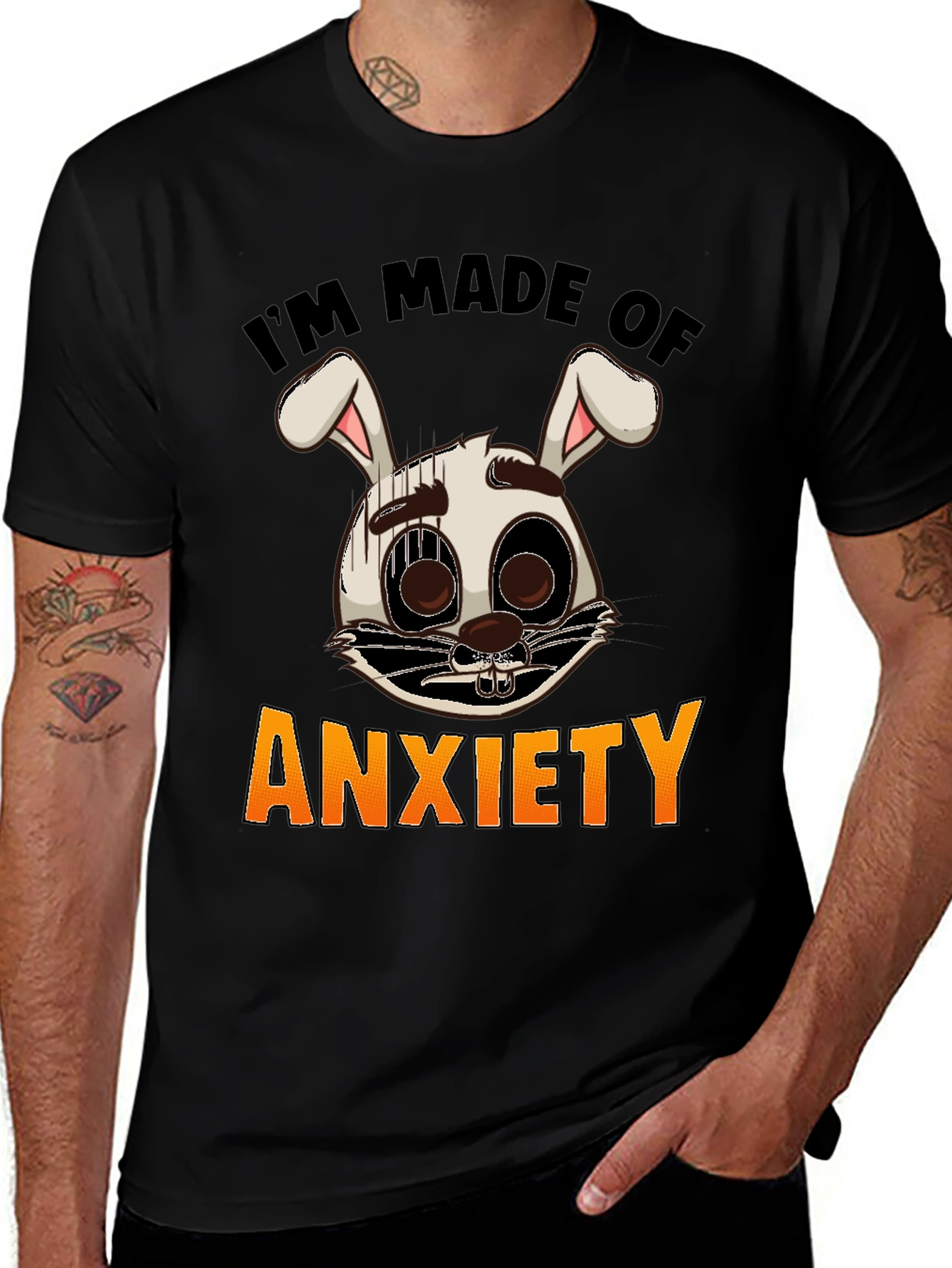 Variant 11 of Anxiety Bunny Graphic Tee - I'm Made of Anxiety T-Shirt