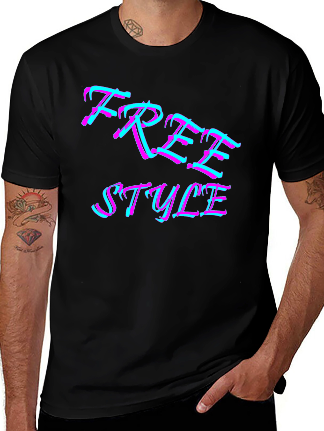 Variant 21 of Freestyle Graphic Print Black T-Shirt
