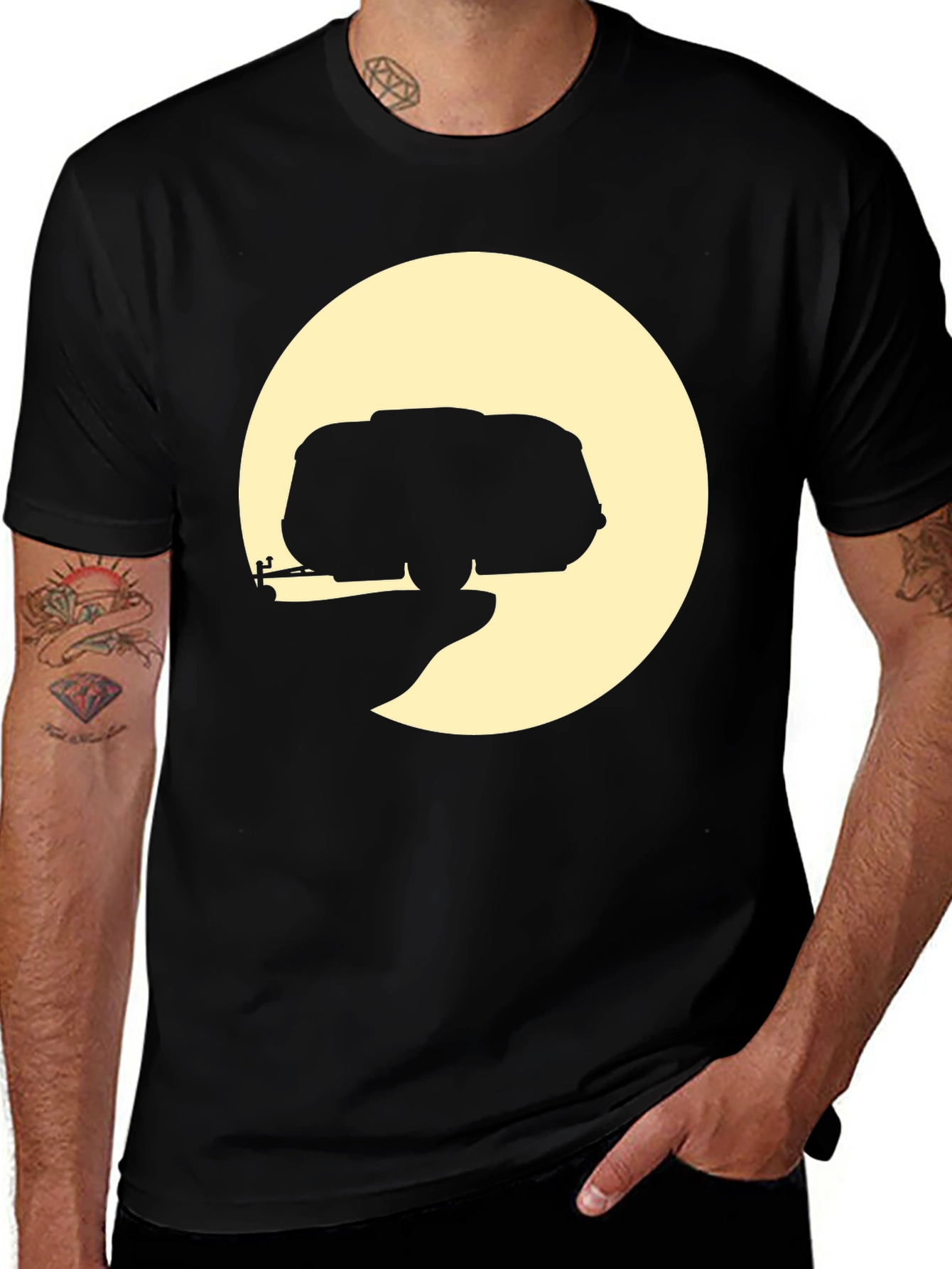 Variant 3 of Camping Trailer Silhouette Graphic Tee