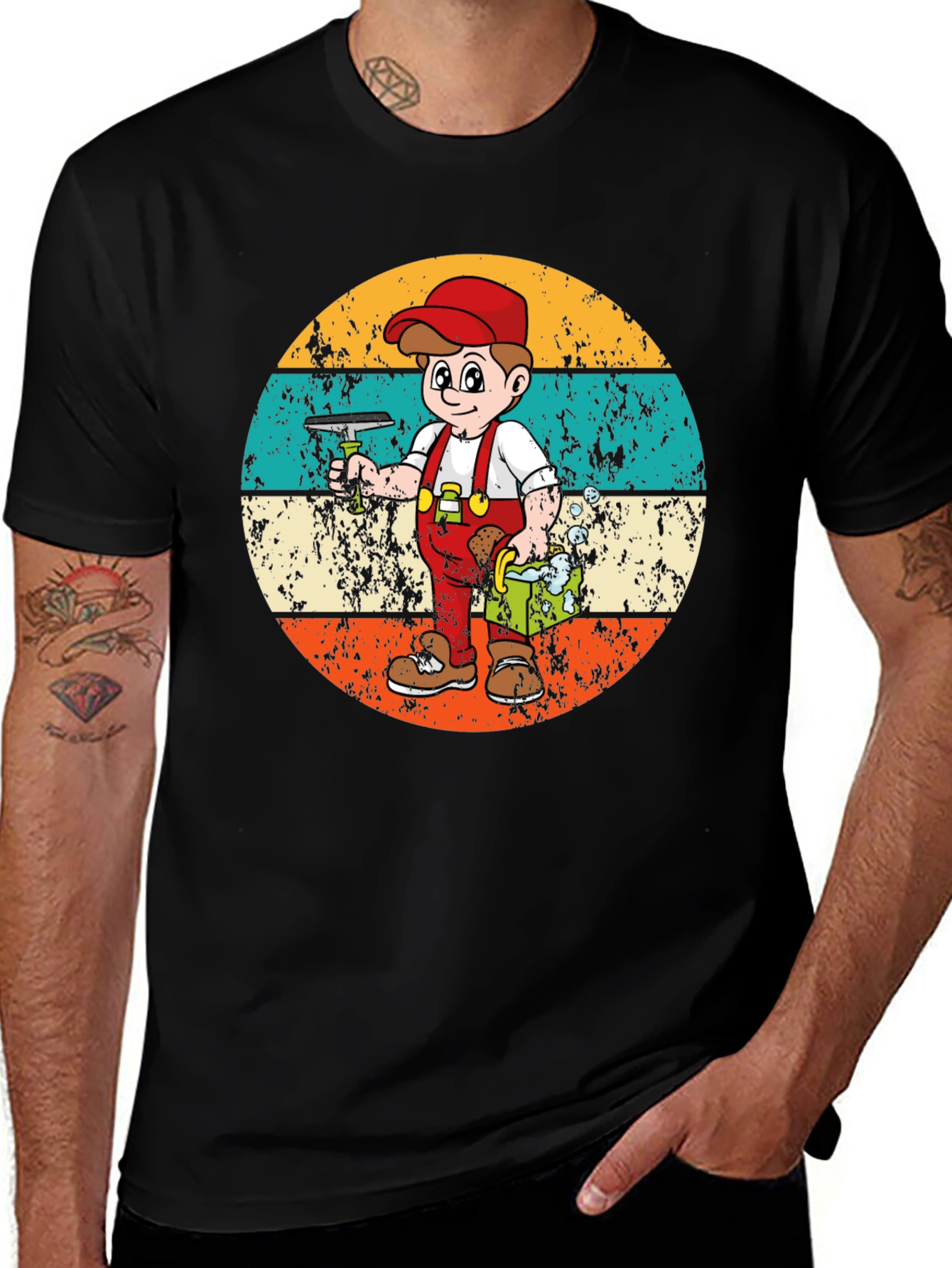 Variant 30 of Window Washer Cartoon T-Shirt
