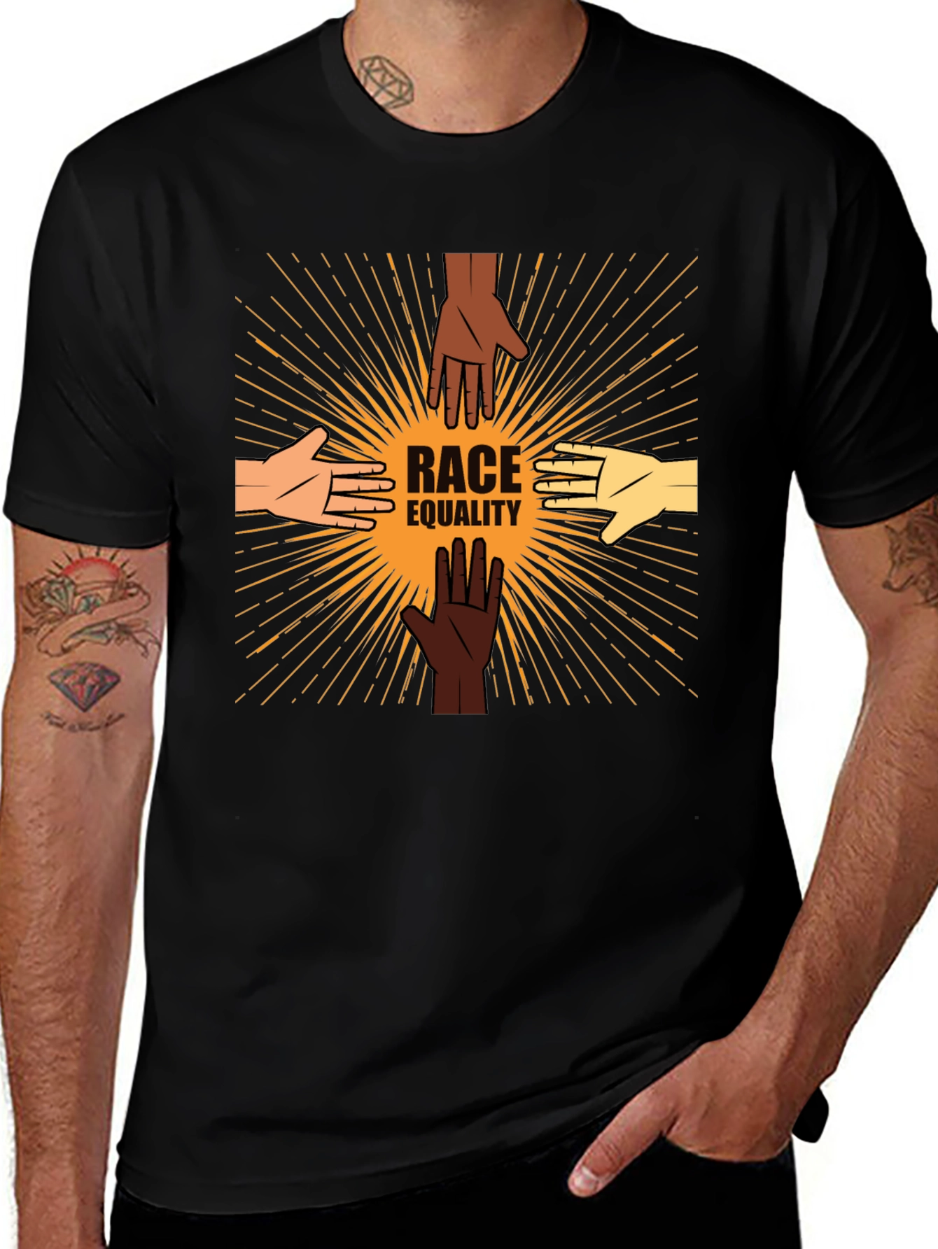 Variant 7 of Race Equality T-Shirt: United Hands Design