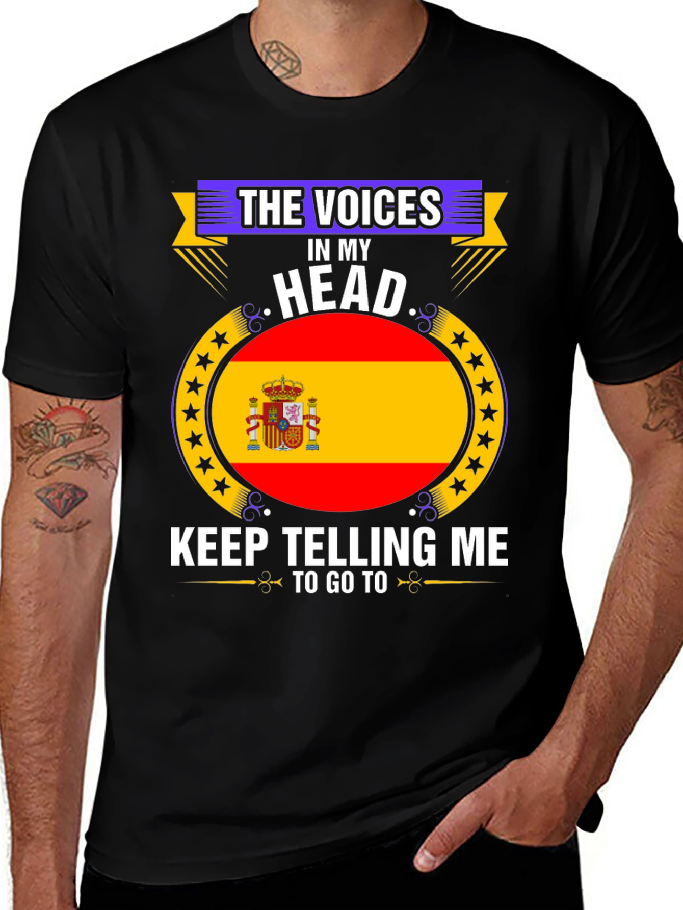 Spain Flag T-Shirt - The Voices in My Head
