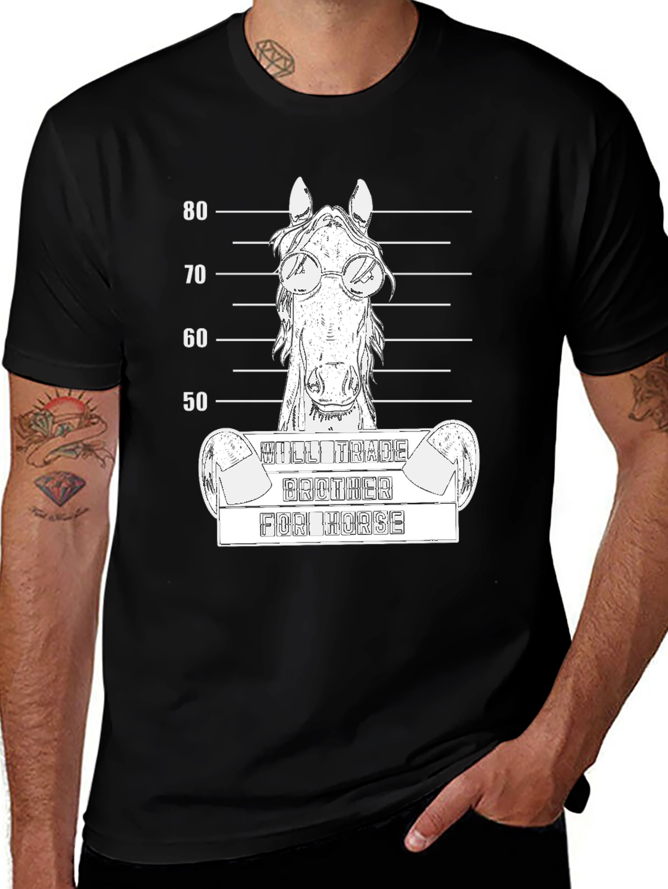 Variant 8 of Funny Horse Mugshot T-Shirt 