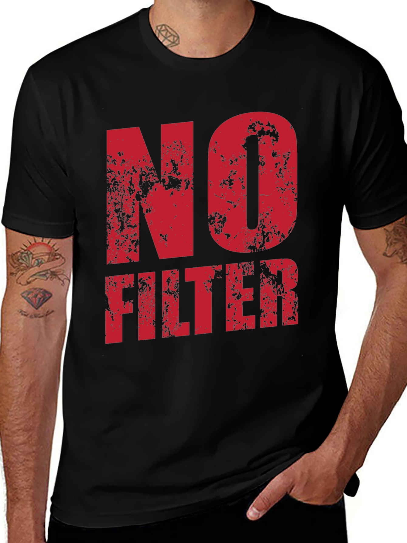 Variant 9 of No Filter Graphic Tee - Black Cotton T-Shirt