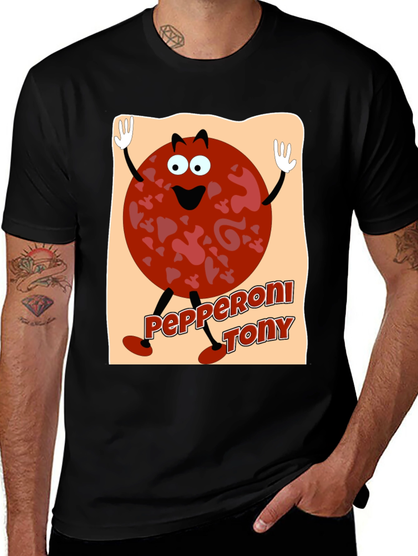 Pepperoni Tony Graphic T-Shirt - Fun & Unique Design