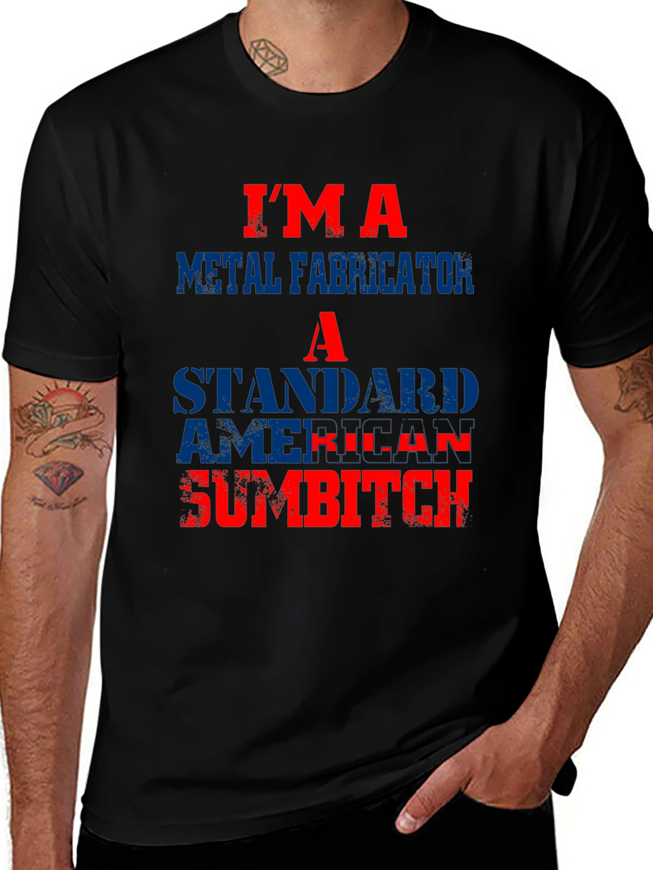 Variant 14 of Metal Fabricator American Sumbitch Graphic T-Shirt