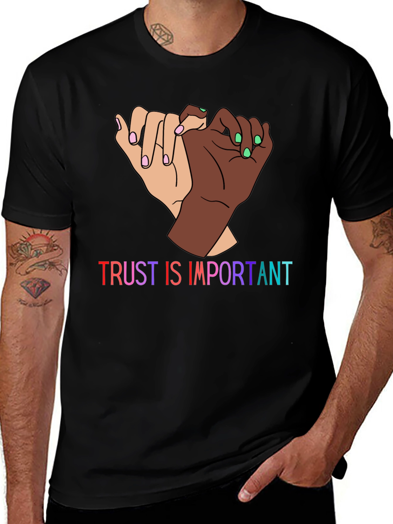 Variant 15 of Trust Is Important Graphic Tee - Black