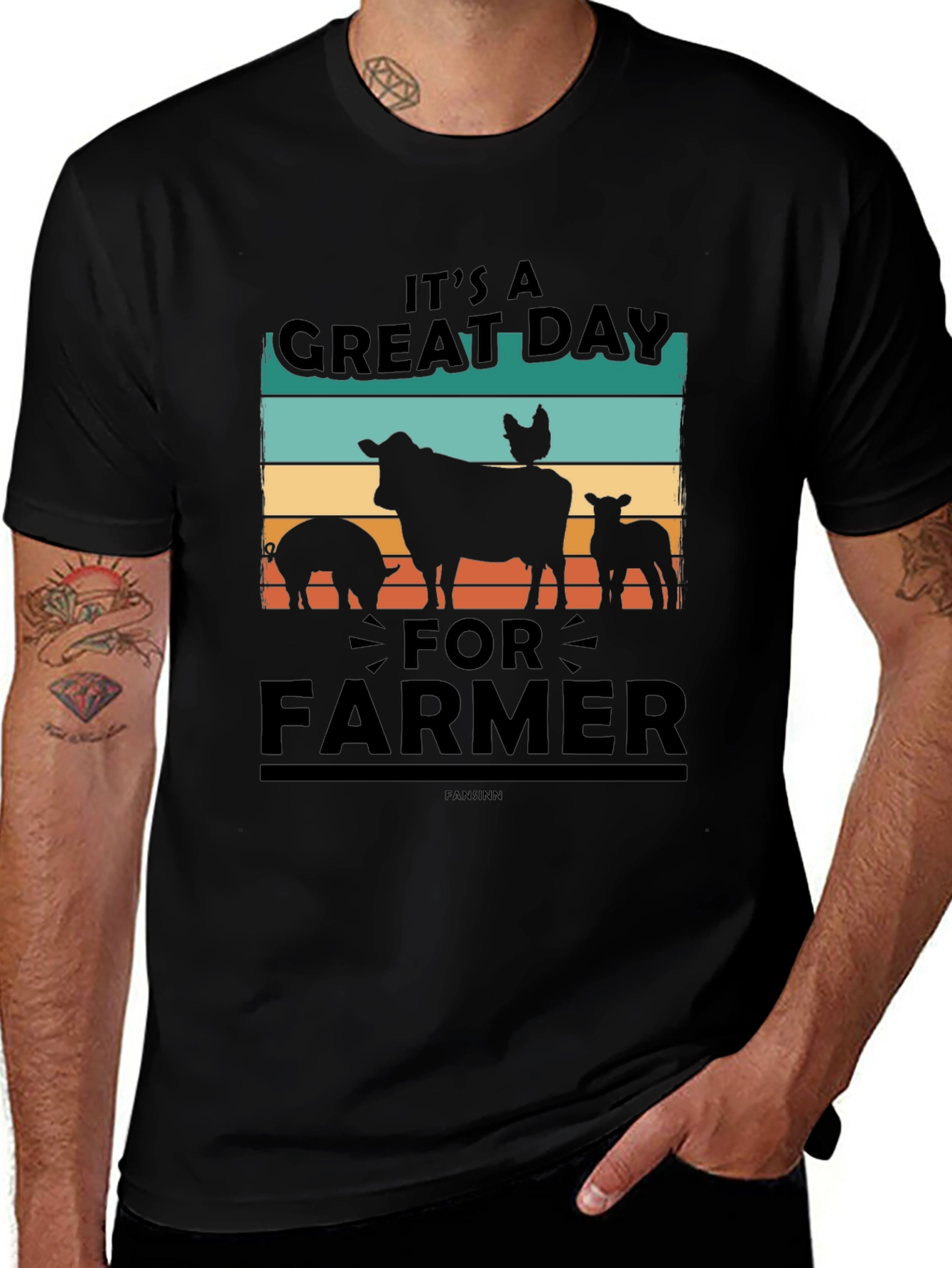 Variant 18 of It's A Great Day For Farmer Black T-Shirt