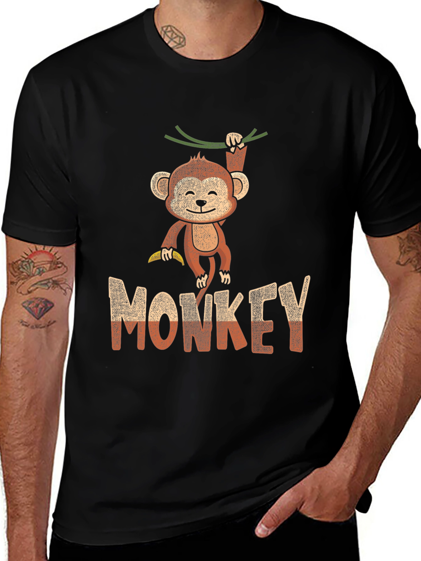 Cute Monkey Graphic Tee - Unisex Cotton T-Shirt