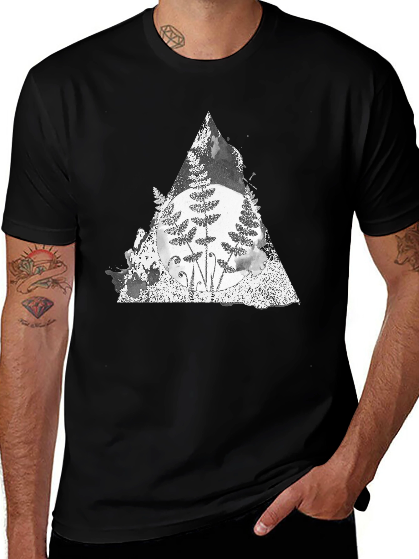 Fern Triangle Graphic Tee - Soft Cotton Blend