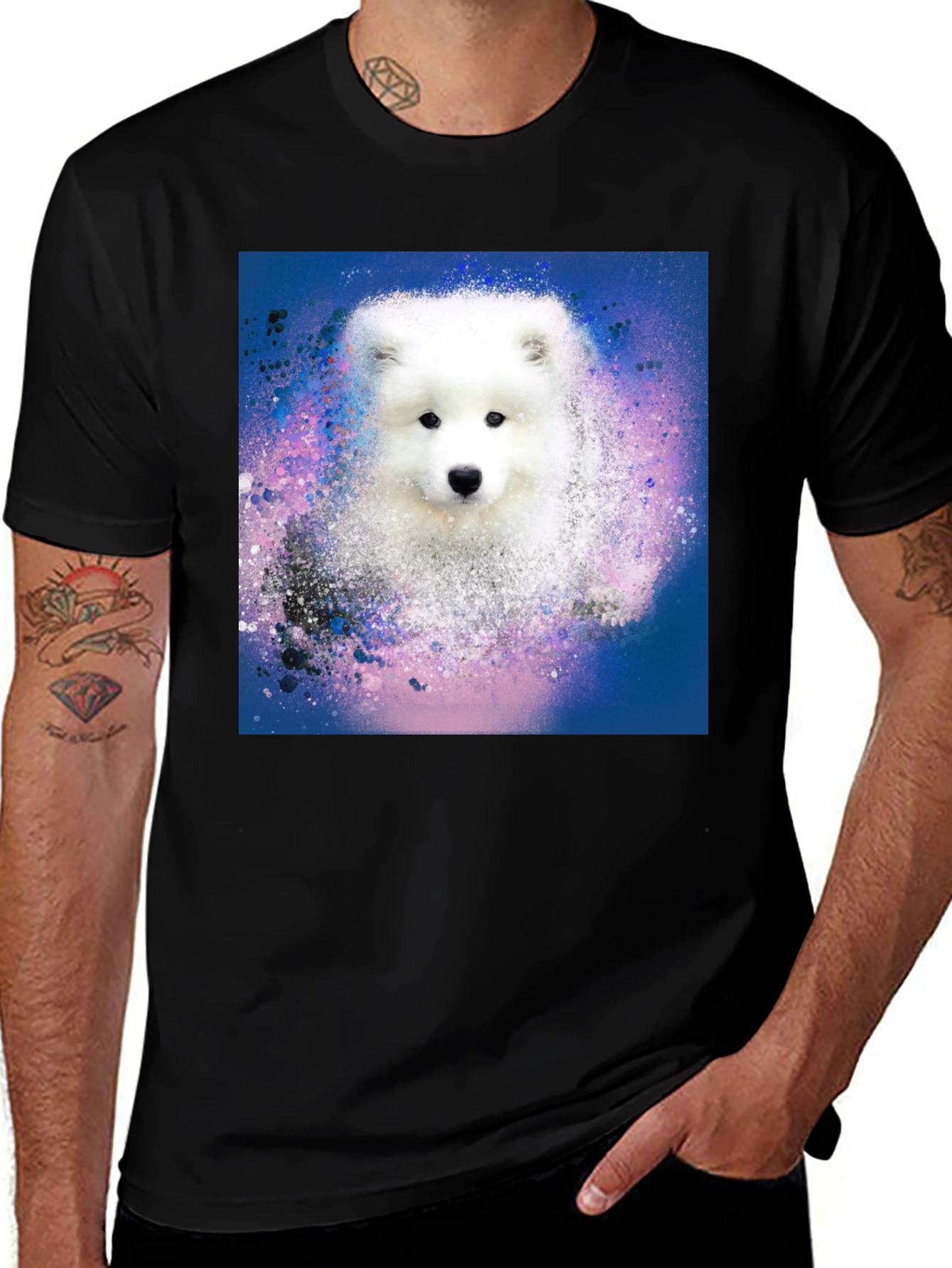Variant 16 of Dog Graphic Print Black T-Shirt