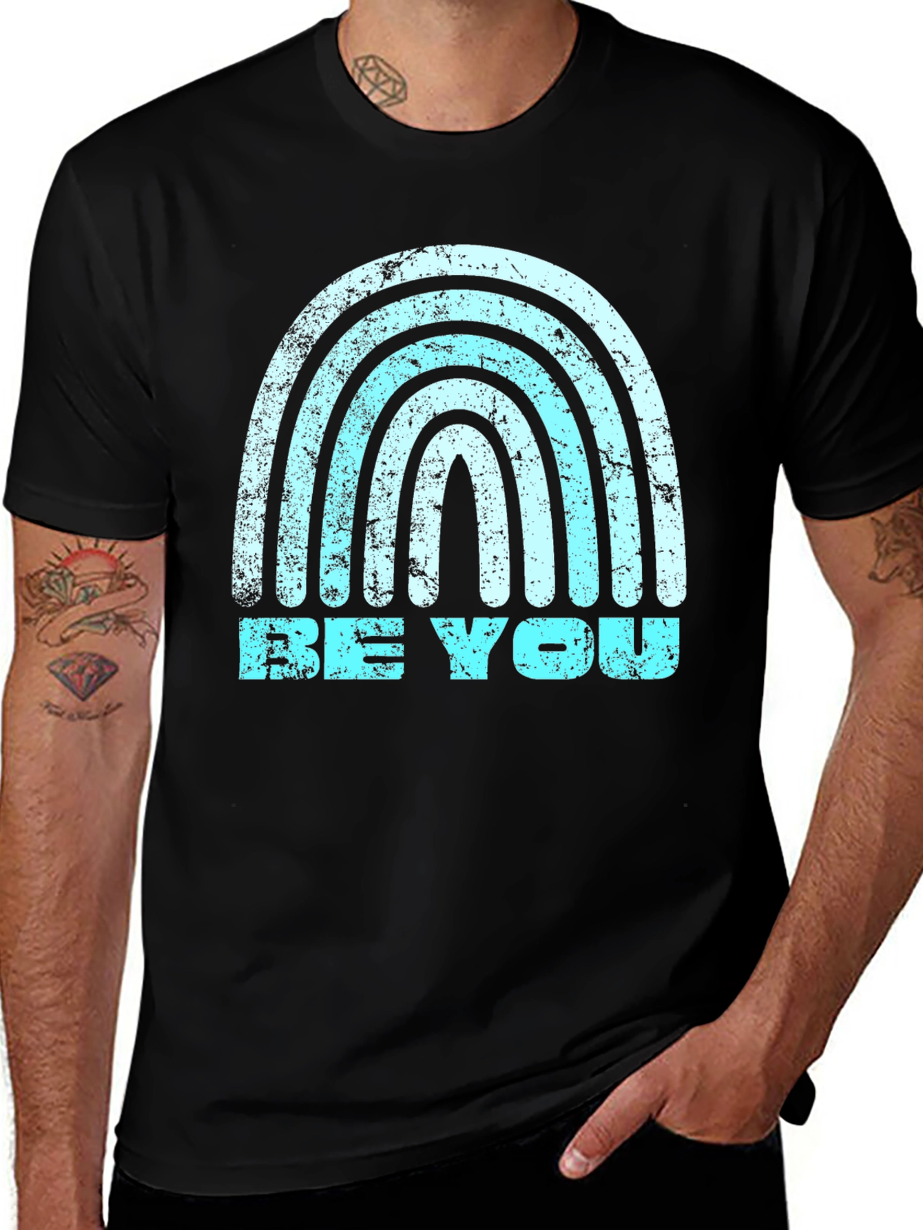Variant 22 of Be You Graphic Tee - Rainbow Design