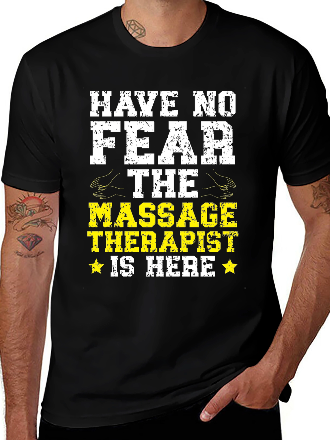 Variant 26 of Have No Fear Massage Therapist Black T-Shirt