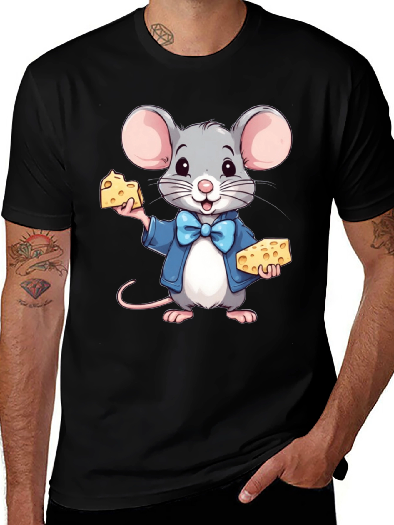 Variant 13 of Mouse with Cheese Graphic T-Shirt