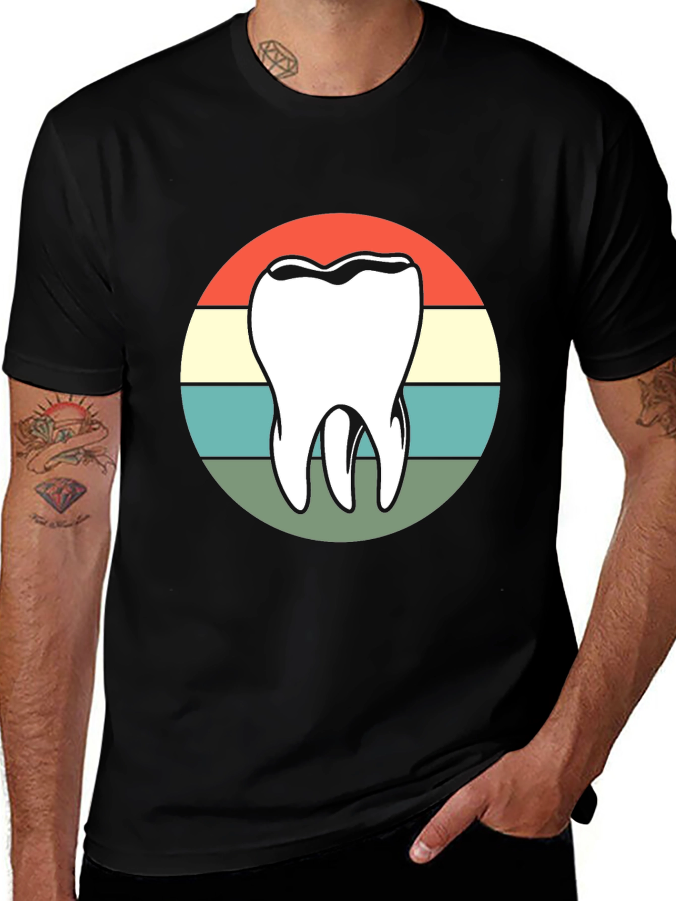 Variant 22 of Retro Dentist Tooth T-Shirt - Black