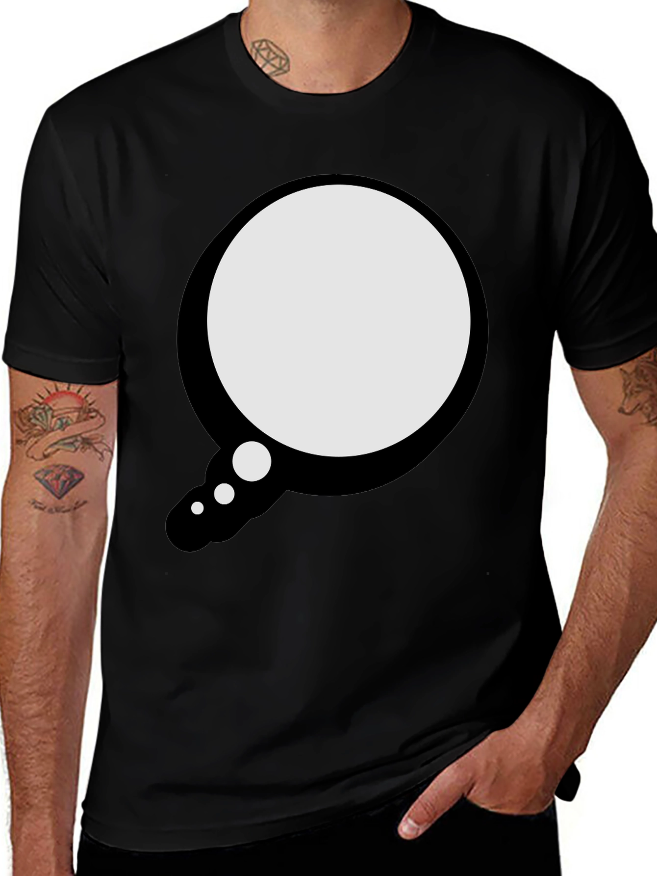 Variant 3 of Black T-Shirt with Speech Bubble Graphic