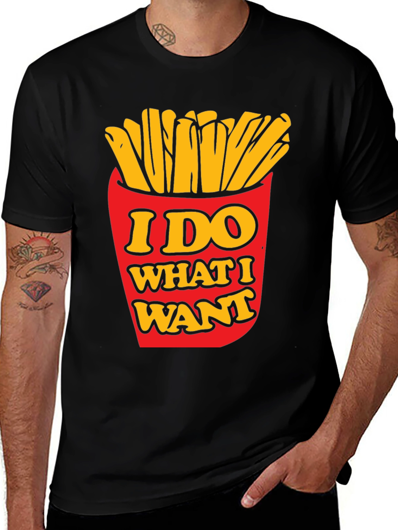 Variant 17 of I Do What I Want Funny Fries Graphic T-Shirt
