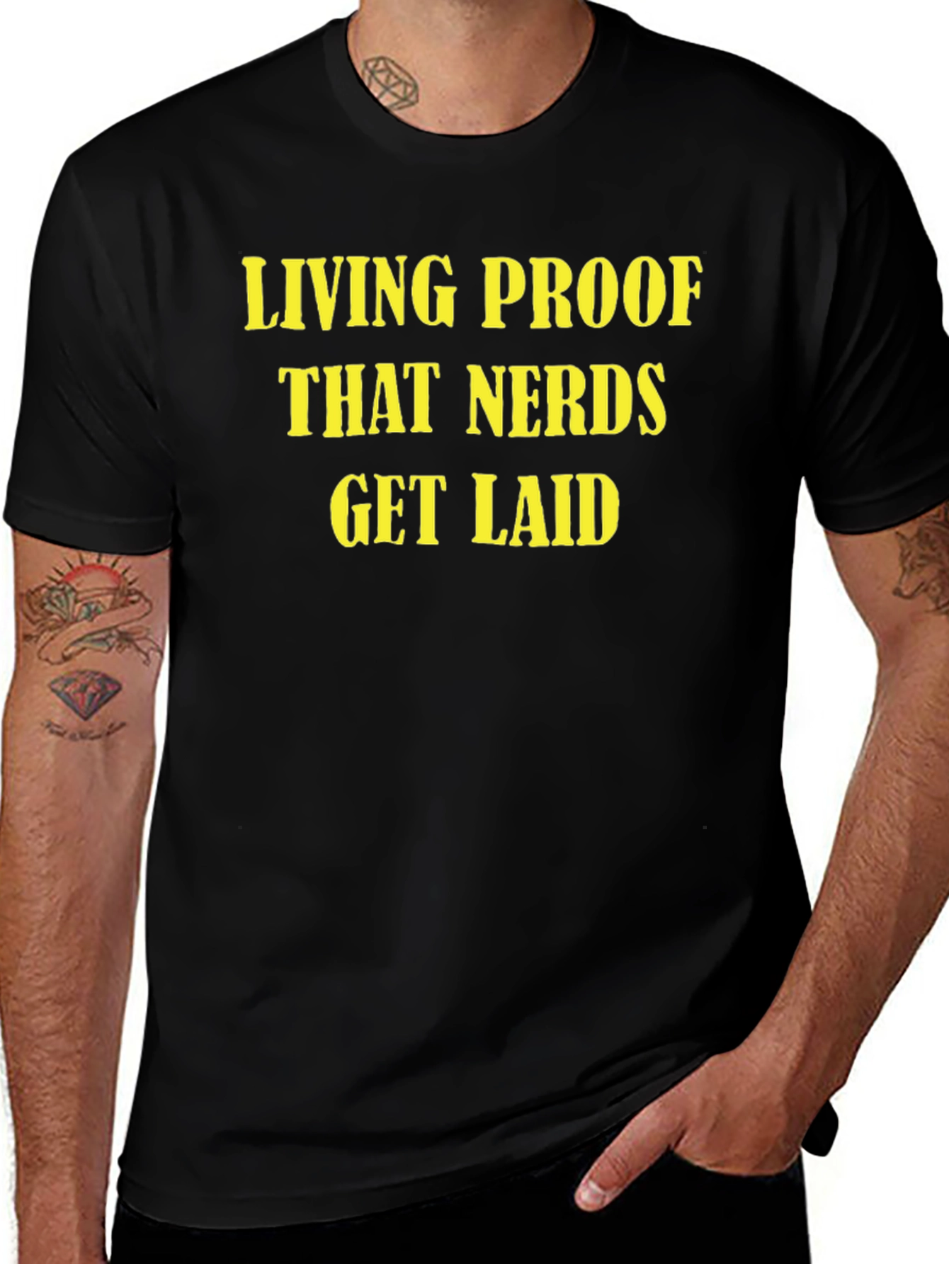 Variant 24 of Nerds Get Laid Graphic Tee - Black Cotton T-Shirt