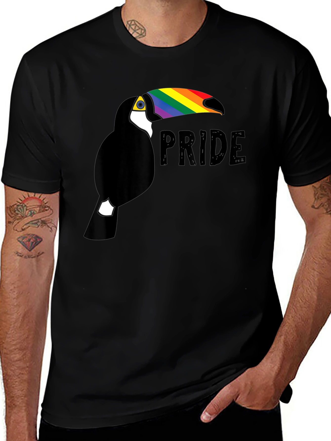 Variant 9 of Pride Toucan Black T-Shirt