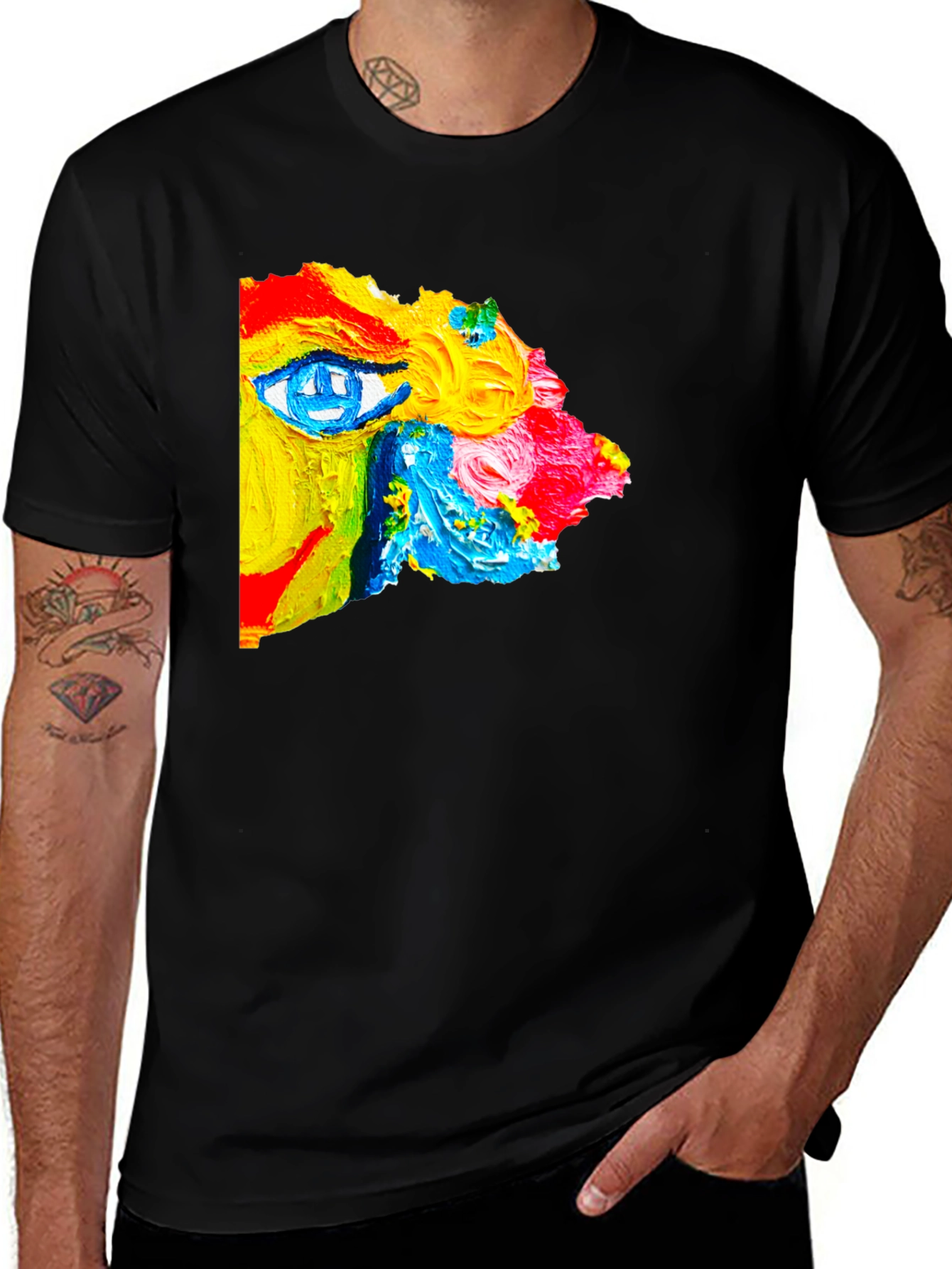 Variant 15 of Abstract Art Graphic Black T-Shirt