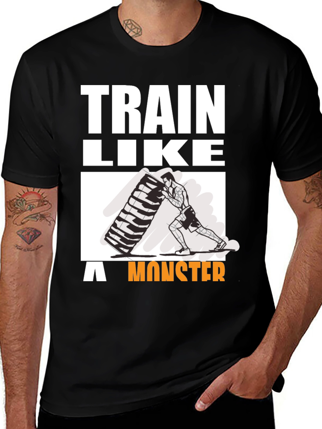 Variant 2 of Train Like a Monster Men's Black T-Shirt