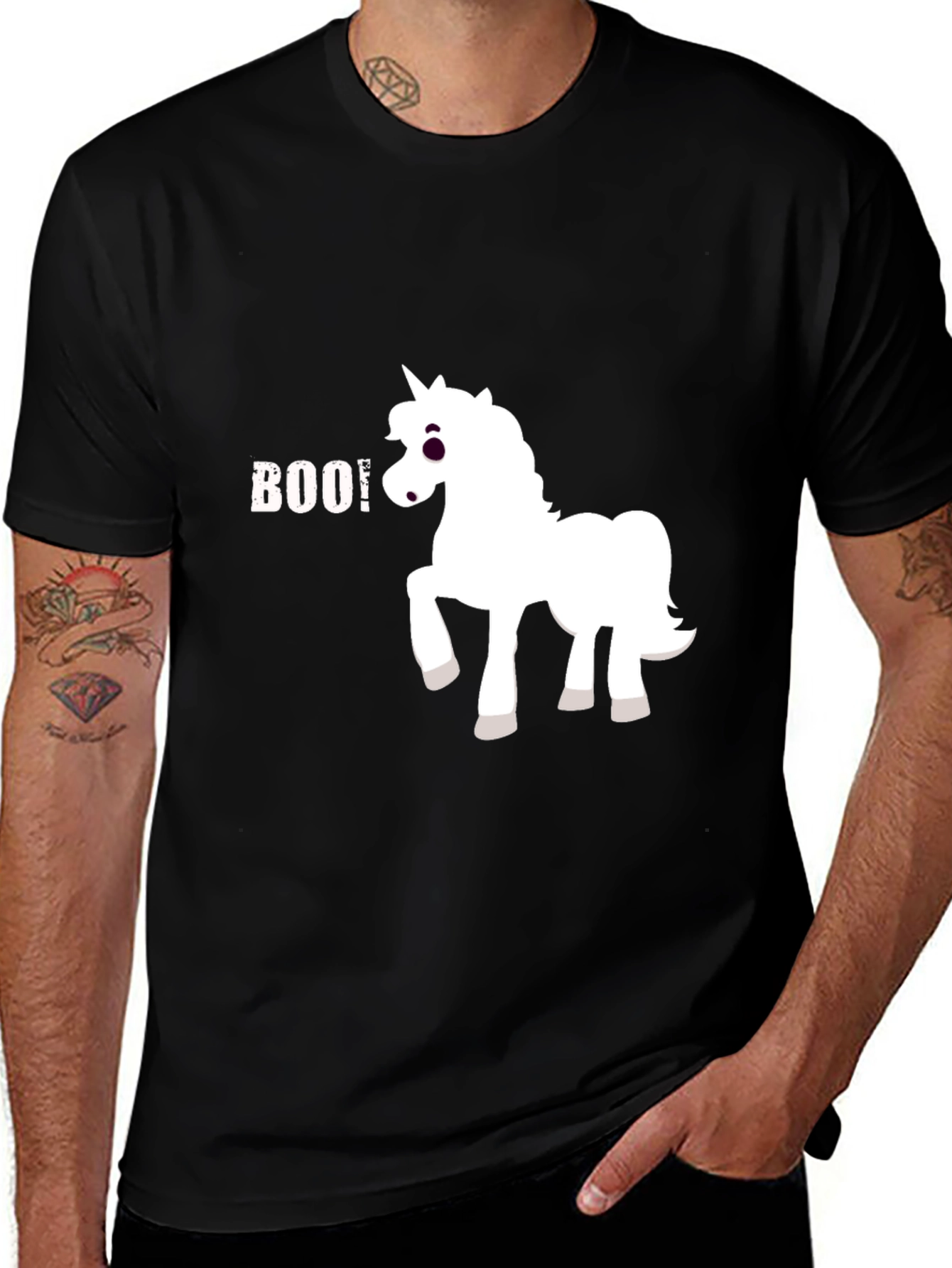 Variant 20 of Unicorn Boo! T-Shirt - Black Graphic Tee