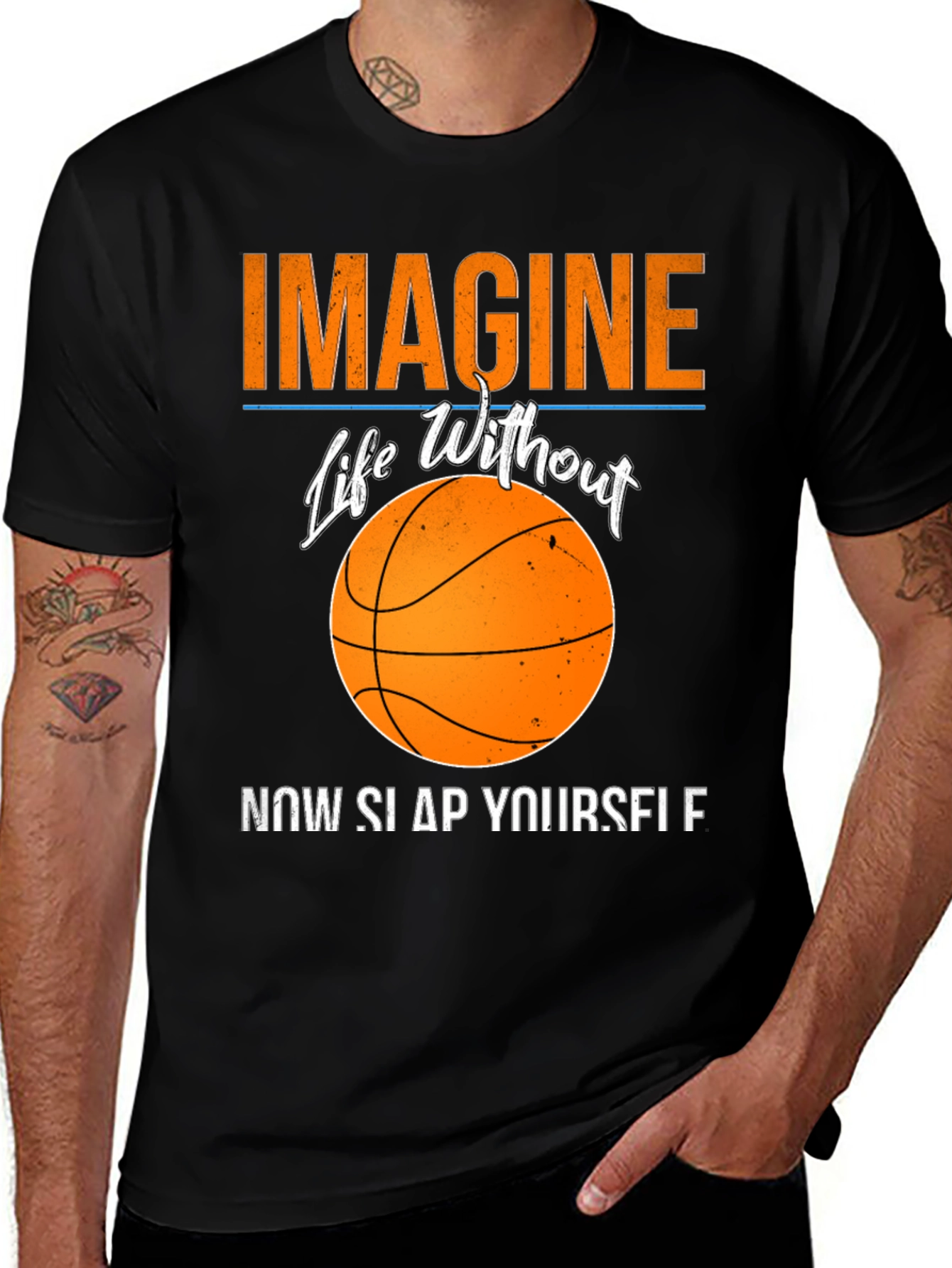 Variant 25 of Imagine Life Without Basketball Graphic Tee
