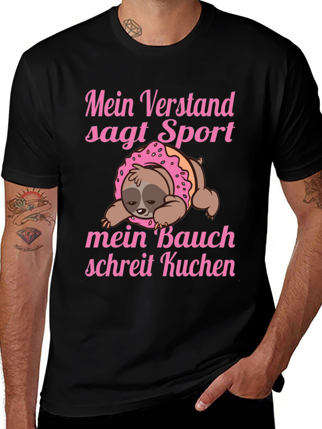 Variant 29 of Funny Sloth Donut T-Shirt - Mein Verstand Sagt Sport
