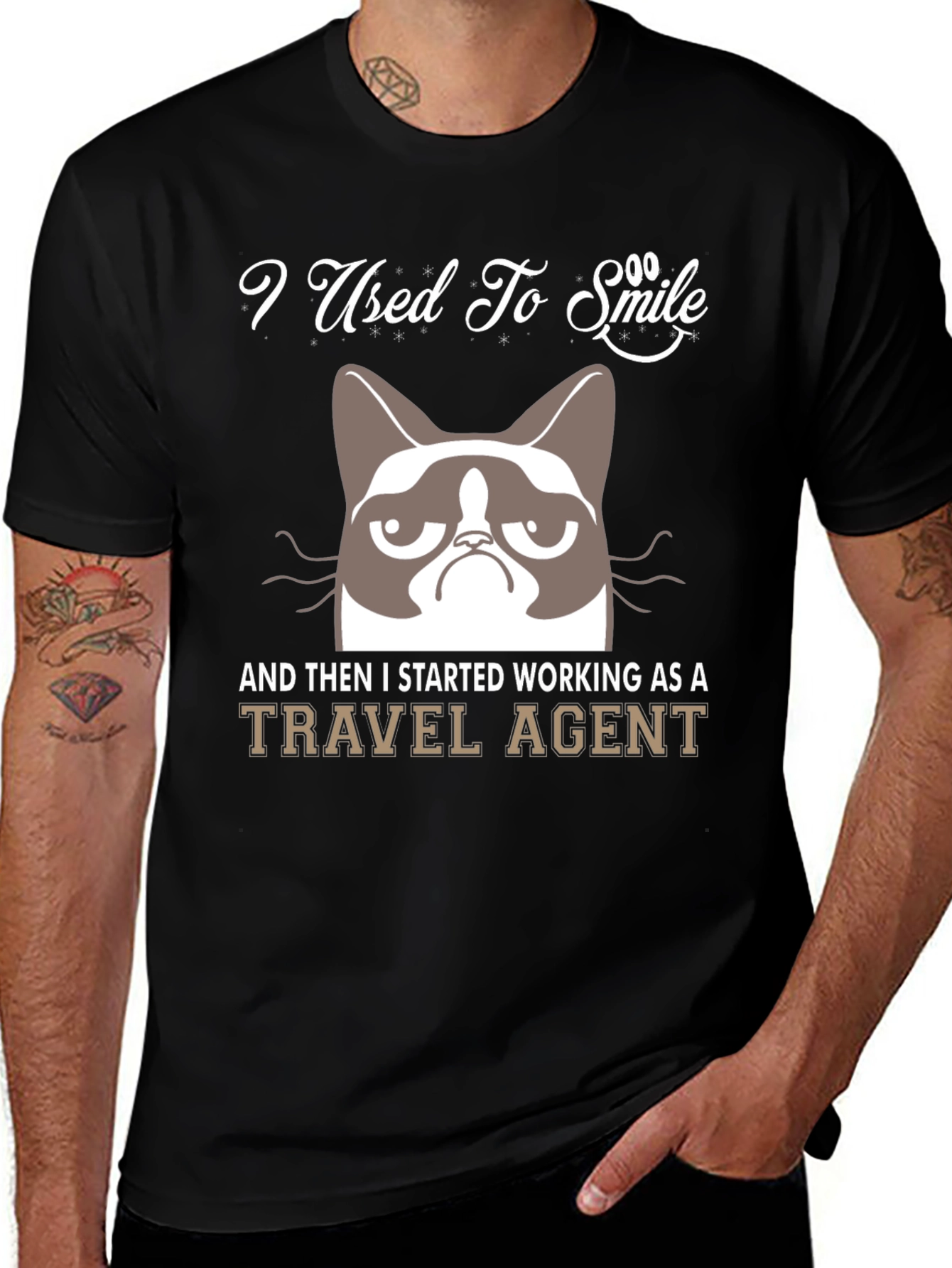Variant 12 of Grumpy Cat Travel Agent T-Shirt - Funny Novelty Tee