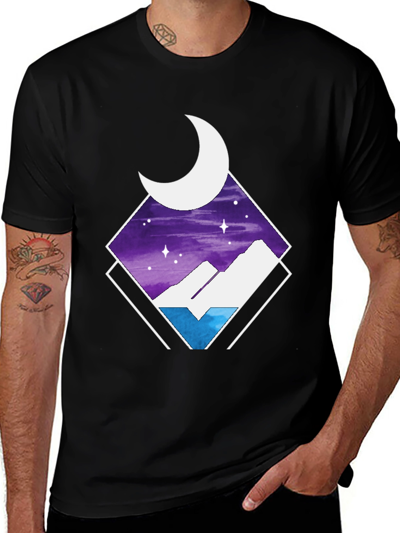 Variant 12 of Night Sky Mountain T-Shirt