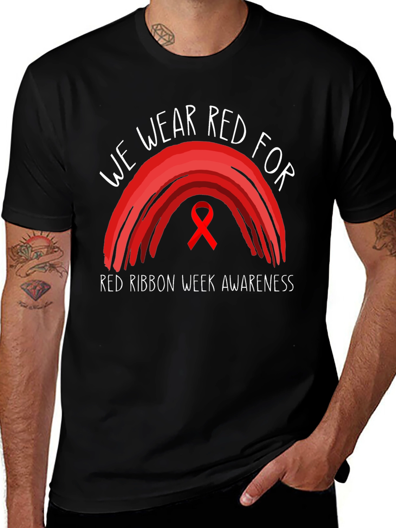 Red Ribbon Week Awareness Graphic Tee