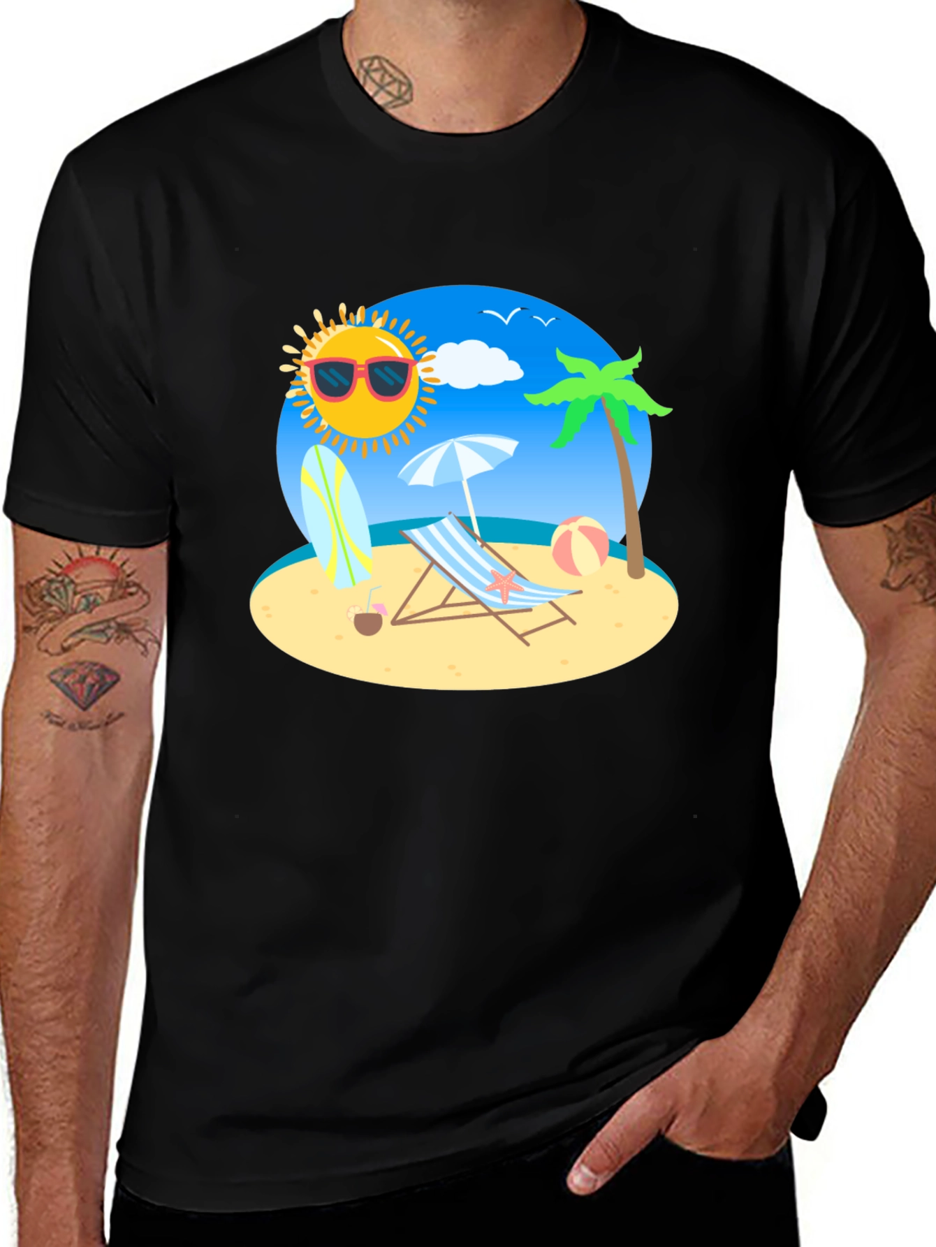 Variant 20 of Summer Beach Graphic Tee - Relaxed Fit