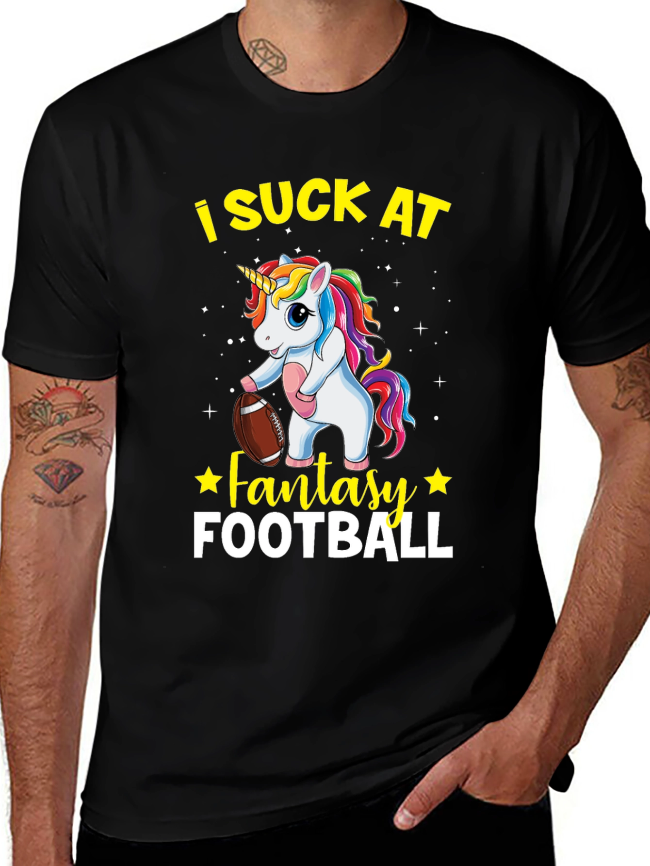 Variant 15 of I Suck at Fantasy Football Unicorn T-Shirt