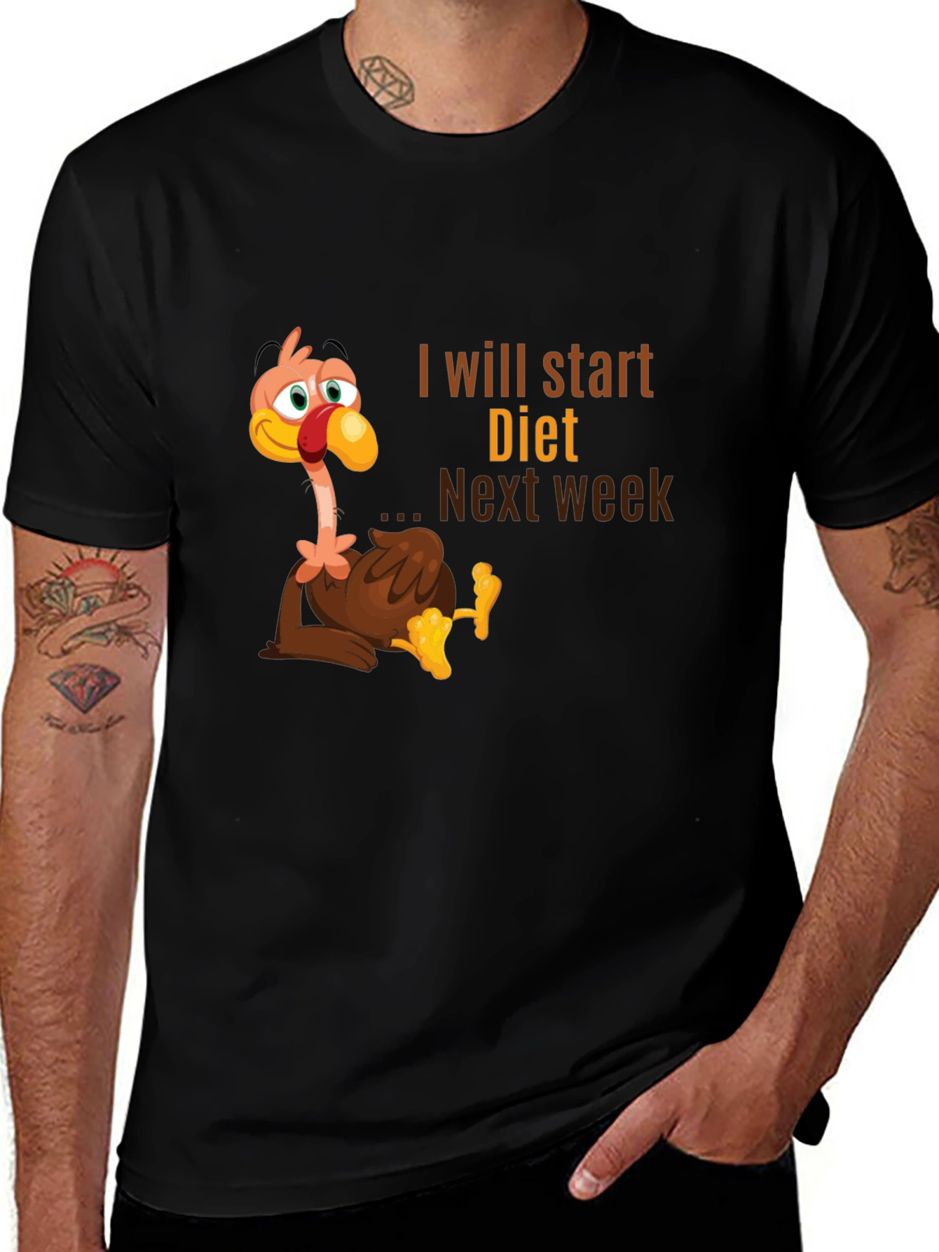 Variant 18 of Funny Turkey Diet T-Shirt - Next Week