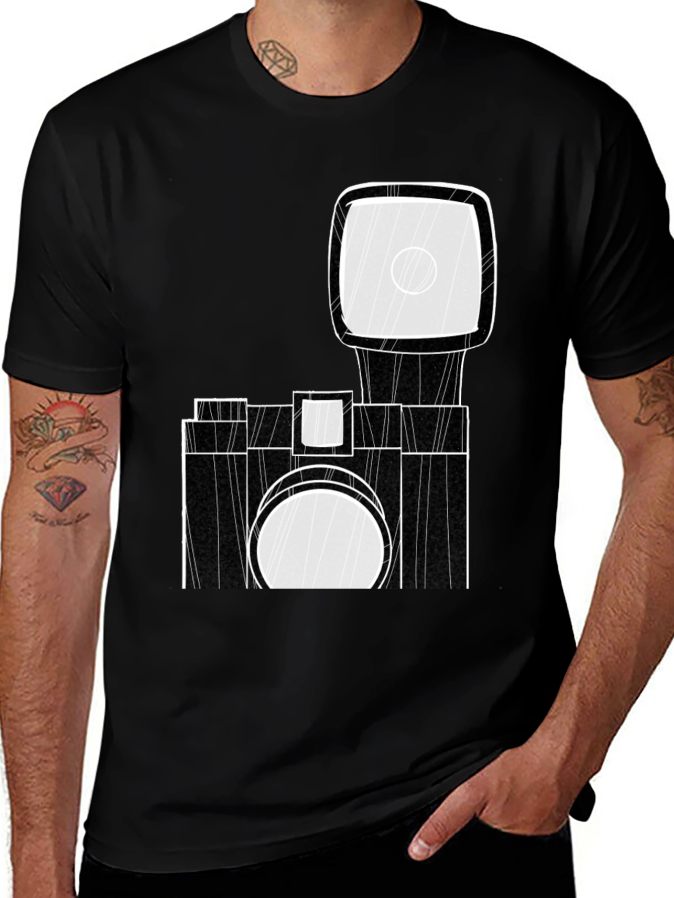 Variant 10 of Camera Graphic Black T-Shirt