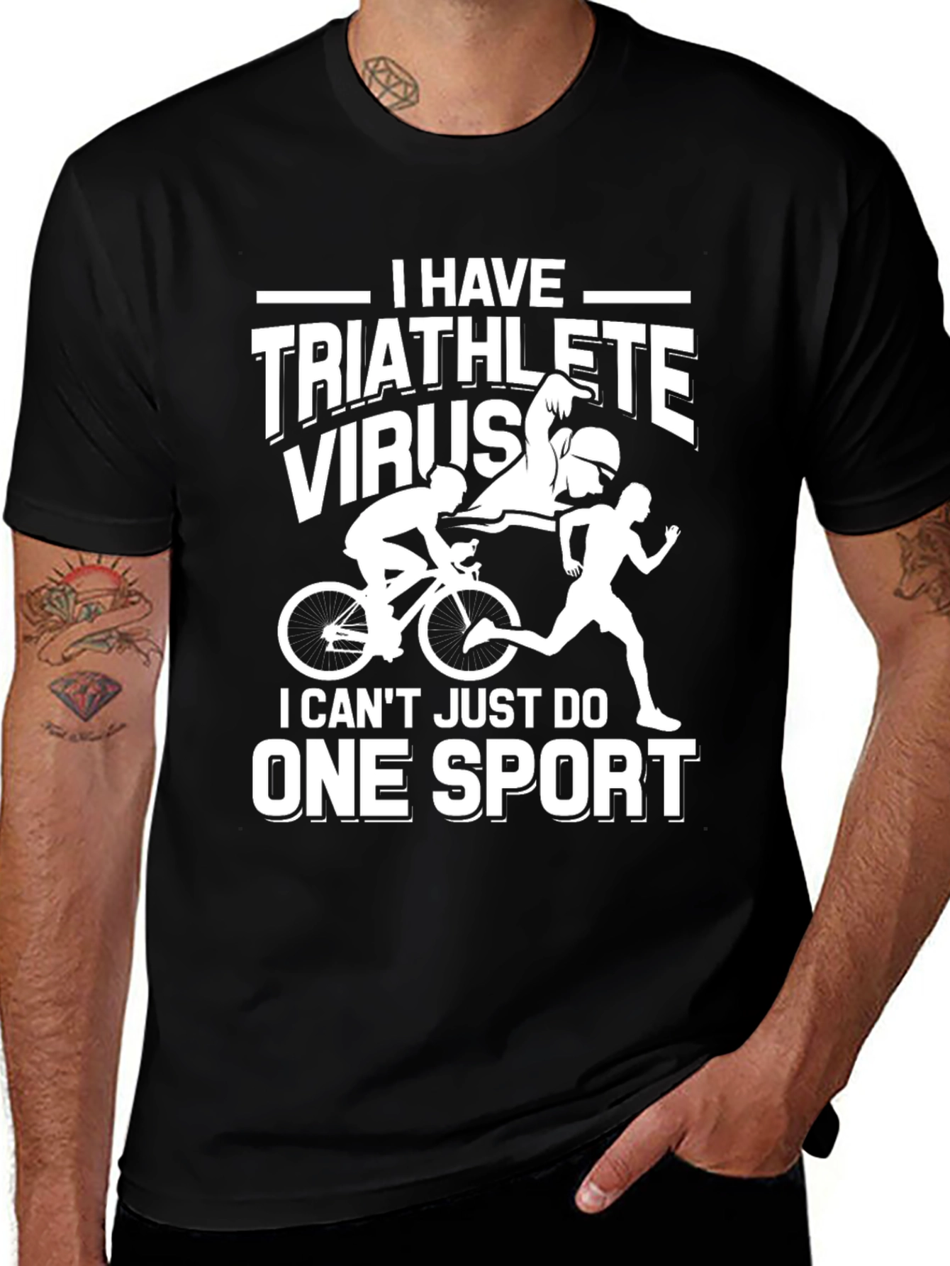 Variant 14 of Triathlete Virus T-Shirt - Funny Sports Tee