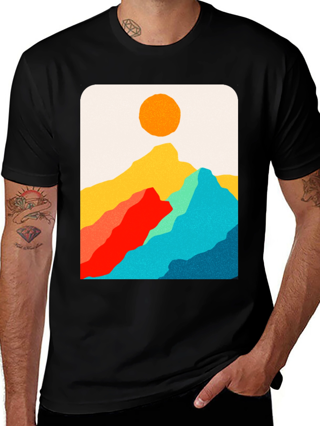 Variant 20 of Mountain Vista Graphic Tee - Modern Art Print