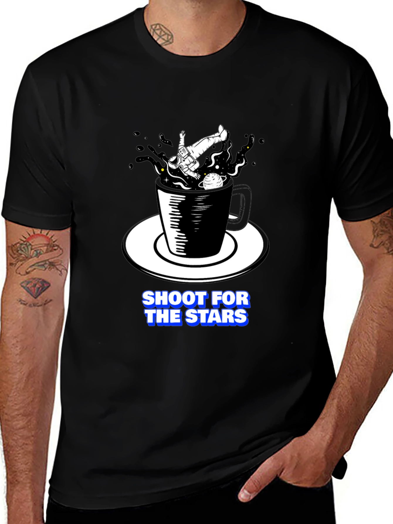 Variant 30 of Shoot for the Stars T-Shirt - Coffee Astronaut